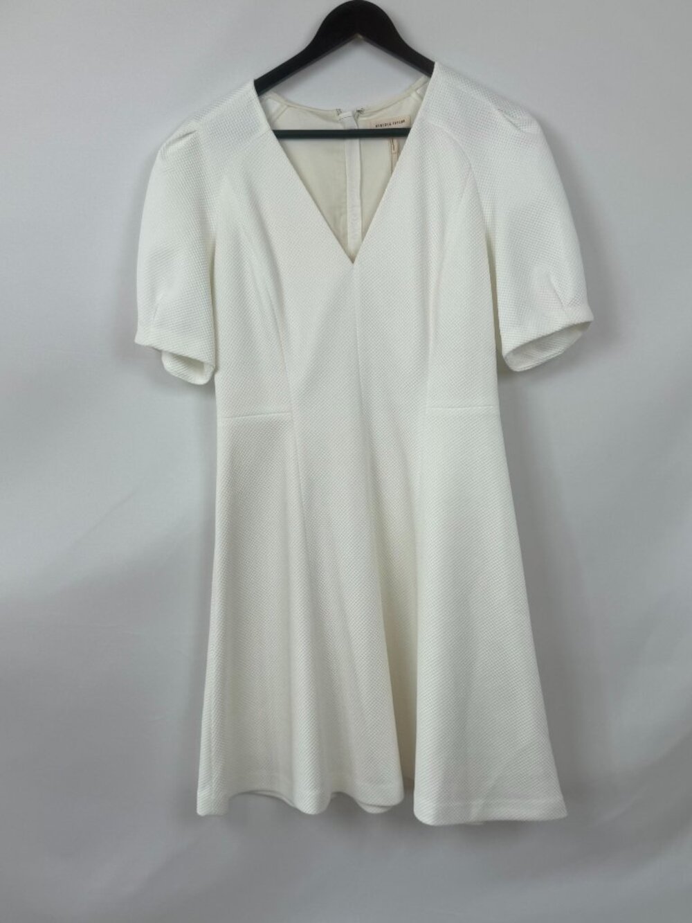 Rebecca Taylor White Textured Fit & Flare Dress Size 8 NWT